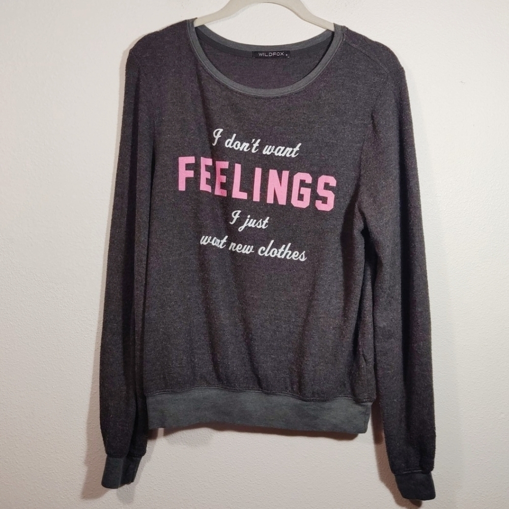 Wildfox Don't Want Feelings Baggy Beach Jumper S